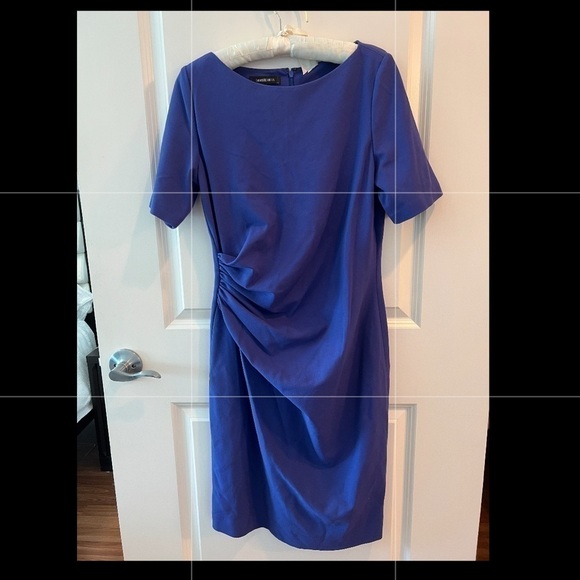 Lafayette 148 New York Short-Sleeve Side-Ruched Dress - Picture 3 of 13